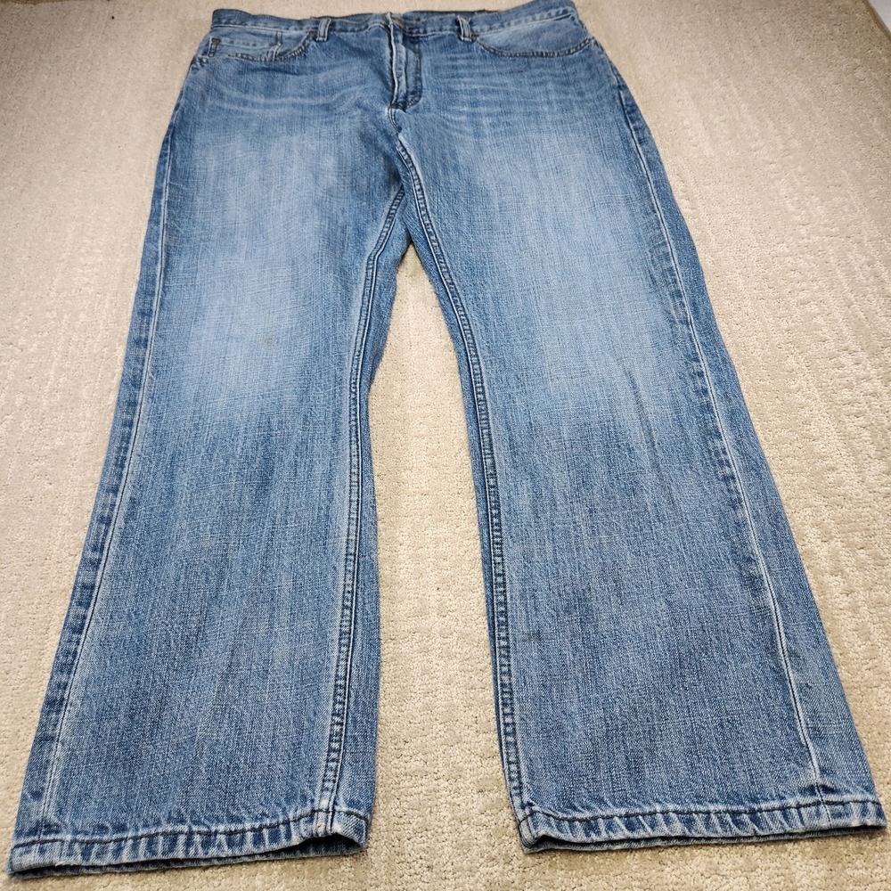 Levis 559 Jeans Mens 38x30 Relaxed Straight Leg Whiskers Marble Denim Y2K Baggy